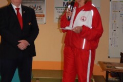 Präsidenten des deutschen und
dänischen Keglerverbandes<br>
v.l.n.r.: Jürgen Ketelhake (DBKV),
Marita Geinitz (DKF)