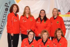<b>Team Deutschland Damen</b><br>
hinten v.l.n.r.: Simone Grziwa, Katharina Franke, Annika Heins, Nancy Prievenau<br>
vorn v.l.n.r.: Kristina Kiehn,
Katrin Schulz, Claudia Lippka