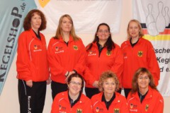 <b>Team Deutschland Damen</b><br>
hinten v.l.n.r.: Simone Grziwa, Katharina Franke, Annika Heins, Nancy Prievenau<br>
vorn v.l.n.r.: Kristina Kiehn,
Katrin Schulz, Claudia Lippka