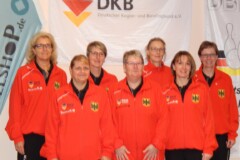 <b>Team Deutschland Damen A</b><br>
hinten v.l.n.r.: Antje Sandrock-Semmler, Anja Reinicke, Birgit Heeschen, Silke Schulz<br>
vorn v.l.n.r: Ingrid Cassube,
Katja Sommer, Kerstin Ortmann