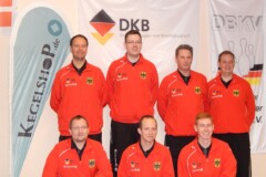 <b>Team Deutschland Herren</b><br>
hinten v.l.n.r.: Alexander Eggers, Jan Stender, Kai Ludorf, Matthias Mohr<br>
vorn v.l.n.r.: André Franke, André Krause, Dominik Boehnke