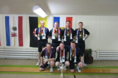 <b>SG ETV/Phönix Kiel</b><br/>
Hinten von links: Roger Dieckmann, René Richter, Alexander Eggers und Jörn Kemming<br/>
Vorne von links: Lai Ludorf, Jan Künstler
und Sascha Brinks