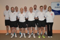 <b>KV Hansa Stralsund</b><br/>
Von links nach rechts: Torsten Hochmann, Udo Berndt, Joachim Rasch, Manfred Dill, Andreas Kammann<br/>
Bernd Beu, Tobias Oergel, Paule Meller, Christian Ziems und Schiri Andrea Hochmann