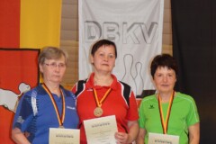 <b>Einzel Damen B</b><br>
2. Marianne Wilke (Prignitzer KV)<br>
1. Dagmar Penndorf (VK Spandau)<br>
3. Petra Hartleib (Peiner KV)