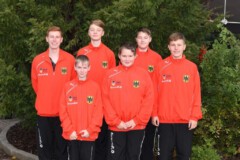 Die männliche U14 Jugendnationalmannschaft mit Betreuer Domenik Boehnke