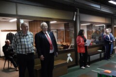 bei der Eröffnung der Ländervergleiche (v. l. n. r.):<br>
Axel Brocks (Präsident des LV Bremen),<br>
Frank Ziegler (DBKV-Vizepräsident) und<br>
Simone Herrmann (DBKV-Sportwart Damen)