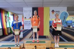 <b>Einzel Damen B</b><br>
2. Platz Evelin Hoormann (KV Landkreis Rostock)<br>
1. Platz Silvia Kistenmacher (Berliner SKV)<br>
3. Platz Ute Wachtendorf (Bremer KV)