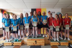 <b>Verein Damen</b><br>
2. Platz Vereinigung Hannoverscher Kegler von 2000<br>
1. Platz KV Bremerhaven <br>
3. Platz VK Spandau
