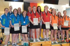 <b>Verein Damen</b><br>
2. Platz Vereinigung Hannoverscher Kegler von 2000<br>
1. Platz VK Spandau<br>
3. Platz Berliner SKV