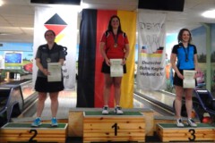 <b>Einzel Damen</b><br>
2. Platz Kristina Kiehn (SG Hamburg)<br>
1. Platz Caroline Henke (VK Spandau)<br>
3. Platz Diana Rix (KV Landkreis Rostock)