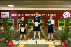<b>Einzel Herren</b><br>
2. Platz André Krause (Berliner SKV)<br>
1. Platz Jan Stender (Oldenburger KBV)<br>
3. Platz Morten Göhlitz (SG Kiel)